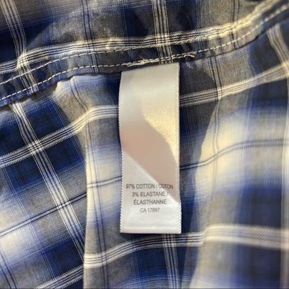 Banana Republic Medium Men's Blue Plaid Casual Button Front Dress Shirt - Picture 6 of 7